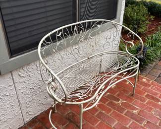 White iron, botanical bench leaf patterns