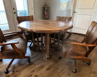 BUY IT NOW!  $295.00.  Kitchen table (Oak) w/4 chairs. 47 1/2" Dia. x 29 1/2" H.