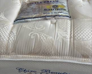 BUY IT NOW! $295.00. Queen size bed, headboard and queen size Sleeptronic  Chiro Collection "Angels Dream"  mattress. (Has matching dresser, Armoire and nightstand. Headboard: 60"W x 40" H. Mattress: 60" W x 80" L.