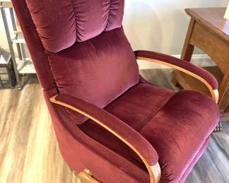 BUY IT NOW!  La-Z-Boy maroon fabric recliner. $150.00