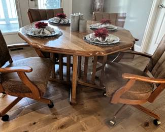 BUY IT NOW!  $295.00.  Kitchen table (Oak) w/4 chairs. 47 1/2" Dia. x 29 1/2" H.