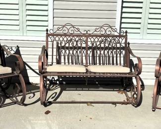 BUY IT NOW! $100.00. Metal Settee w/cushions.  Pair of metal rockers w/cushions. $120.00.