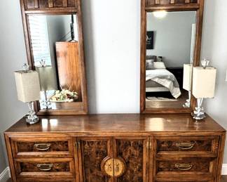 BUY IT NOW!  $195.00.  Dresser w/two mirrors.              Dresser: 72" W x 18" D x 32" H.                                         Mirror: 22" W x 49 1/2" H.