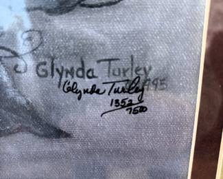 Floral Topiary w/gold frame, artist Glynda Turley, limited edition.  37" L x 31" W.