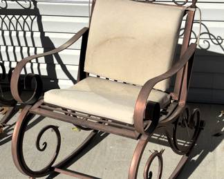BUY IT NOW! $120.00. Pair of metal rockers w/cushions.