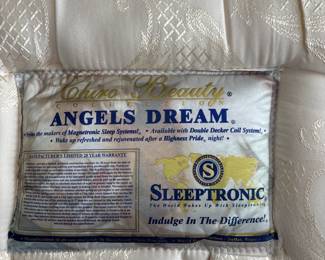 BUY IT NOW! $295.00. Queen size bed, headboard and queen size Sleeptronic  Chiro Collection "Angels Dream"  mattress. (Has matching dresser, Armoire and nightstand. Headboard: 60"W x 40" H. Mattress: 60" W x 80" L.