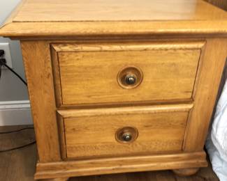 BUY IT NOW! $200.00. Pair of (Vineyard Brand) oak night stands.  28" W x 18" D x 25" H.