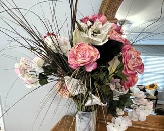 Silk flower arrangement.