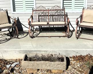 BUY IT NOW! $100.00. Metal Settee w/cushions.  Pair of metal rockers w/cushions. $120.00.