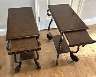BUY IT NOW! $150.00. Pair of end tables.                               24" W x 12" D x 24 1/2" H.