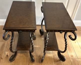 BUY IT NOW! $150.00. Pair of end tables.                               24" W x 12" D x 24 1/2" H.