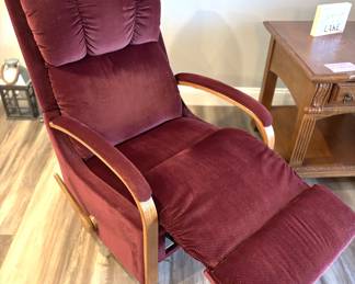 BUY IT NOW!  La-Z-Boy maroon fabric recliner. $150.00