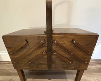 BUY IT NOW! $125.00. Vintage MCM  Strommen Bruk Hamar product of Norway sewing storage cabinet. Contents full of sewing supplies.  