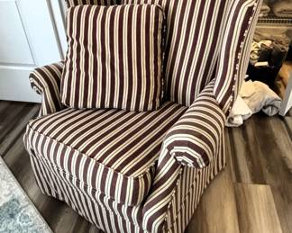 Broyhill wingback striped chair.  BUY IT NOW $95.00