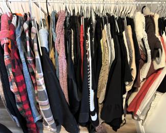 Variety of women's clothes.