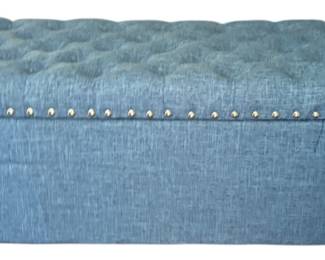 New Blue Upholstered Storage Bench 