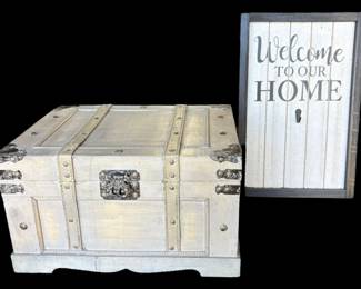 White Wood Trunk and Wall Art 
