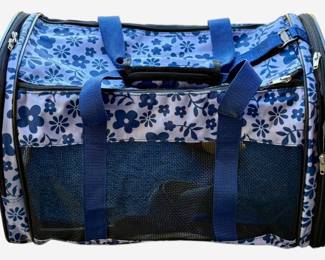Blue Floral Cat Carrier 