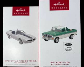 Hallmark Ornaments Ford and Pontiac 