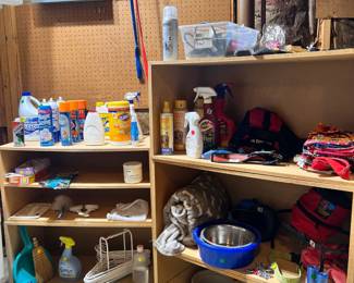 dog items, cleaners, etc.