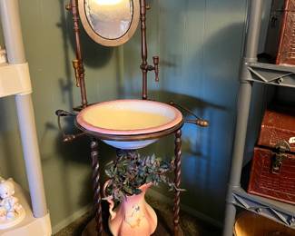 antique wash basin and pitcher