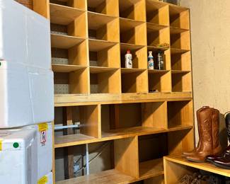 wooden storage cubbies