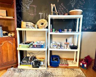 Various decor, chargers, and crafting supplies