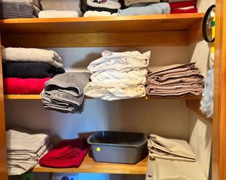 various towels and linens