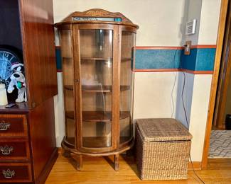 curved glass china cabinet