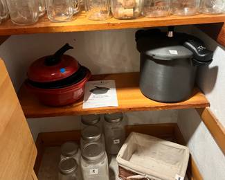 Tupperware, mason jars, various kitchen items