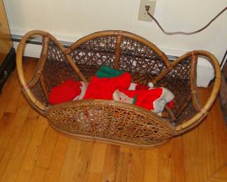 Unique Basket with vintage Christmas Stockings