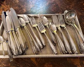 Wallace Sterling Silver Flatware in the Stradivari Pattern - 47 Pieces