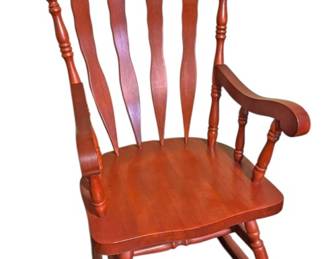 Cherry Finish Solid Wood Rocking Chair 