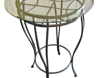 Home Industries Bistro Glass Top Table 
