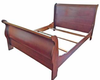 Queen Size Wooden Sleigh Bed Frame 