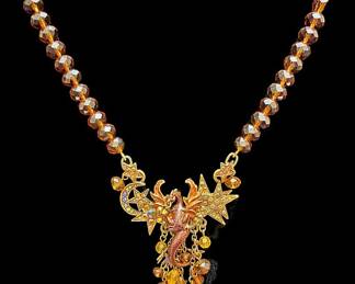 Vintage Kirks Folly Dragon Necklace 