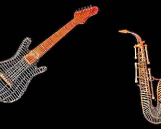 Wire Art Instrument Sculpture Wall Hangings 