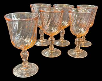 Luminarc Rosaline Pink Swirl 5oz Wine Glass 