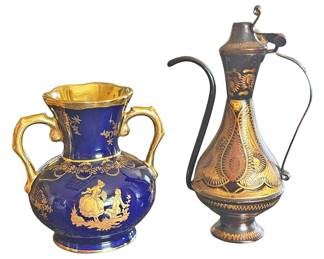 Limoges Cobalt Courting Vase More 