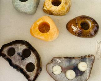 Close-up Mineral Candleholders