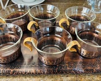 Copper Coffee Set w/Tray