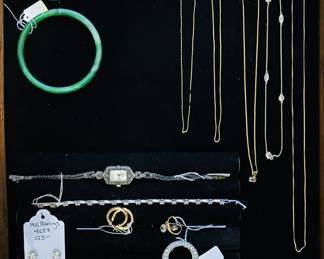 Misc. 10K / 14K Necklaces and Earrings - along with sterling silver jewelry - (Note: Jewelry is NOT kept at the house before or after sale hours)