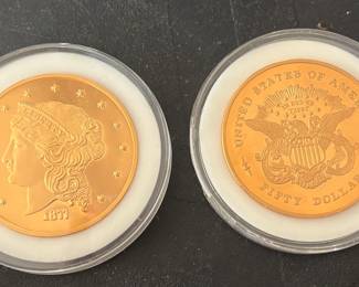 Commemorative 1877 Gold Plated Coins