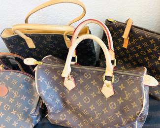 Close-up of Faux Louis Vuiton Purses - (Note: Purses are NOT kept at the house before or after sale hours)