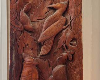 Close-up of Carved Wood Panel