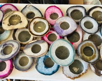 Close-up of Mineral Candleholders