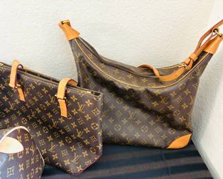 Close-up of Faux Louis Vuiton Purses - (Note: Purses are NOT kept at the house before or after sale hours)