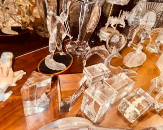 all sorts of lovely crystal some signed, a few chips