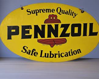 Pennzoil 2-Sided Vtg. 31in Long Advertising Sign