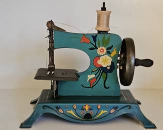 1940's Little Miss Tin Litho Toy Sewing Machine